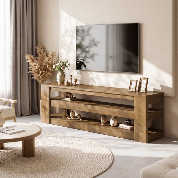 tv stand, media console, wooden tv unit, entertainment center, living room furniture, bestseller push, lifestyle, calm, neutral